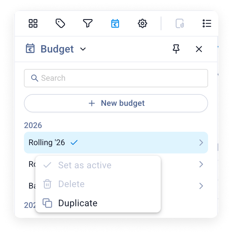 Copy Existing Budget Copy Existing Budget