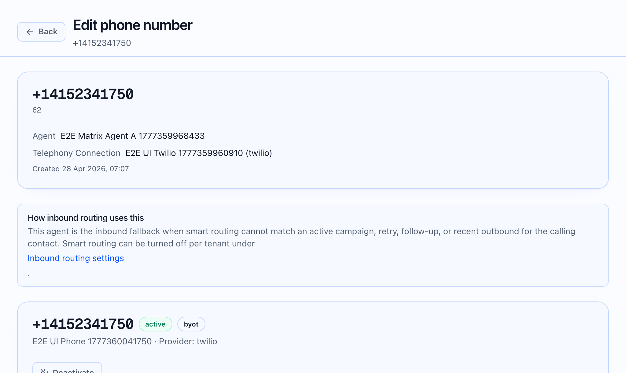 Campaign setup showing a rotated number pool.