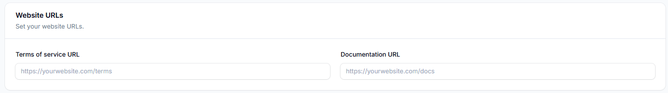 Website URLs Settings