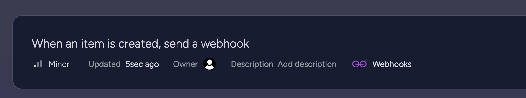 Webhooks Finish Screen