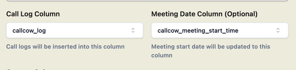 Call Log Meeting Date