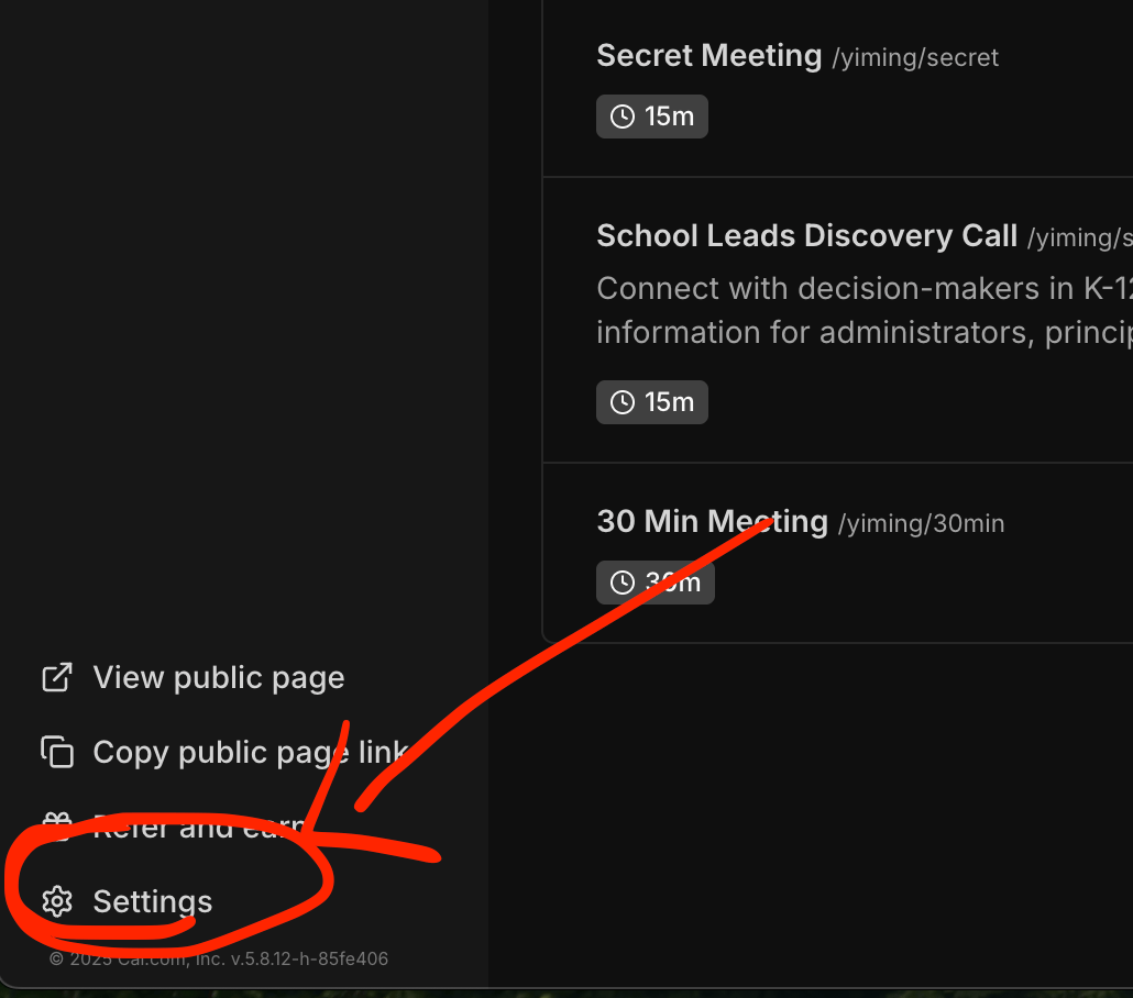 Go To Settings