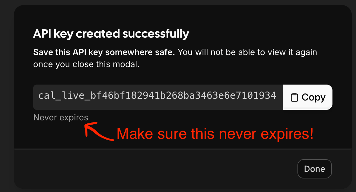 Double Check Never expires