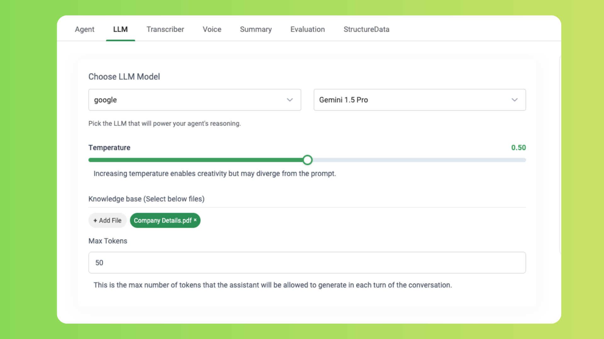 Select files from your Assistant