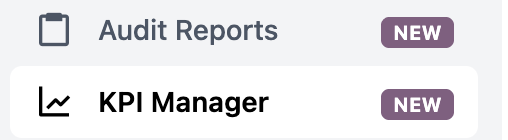Finding KPI Manager in the sidebar