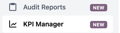 Finding KPI Manager in the sidebar