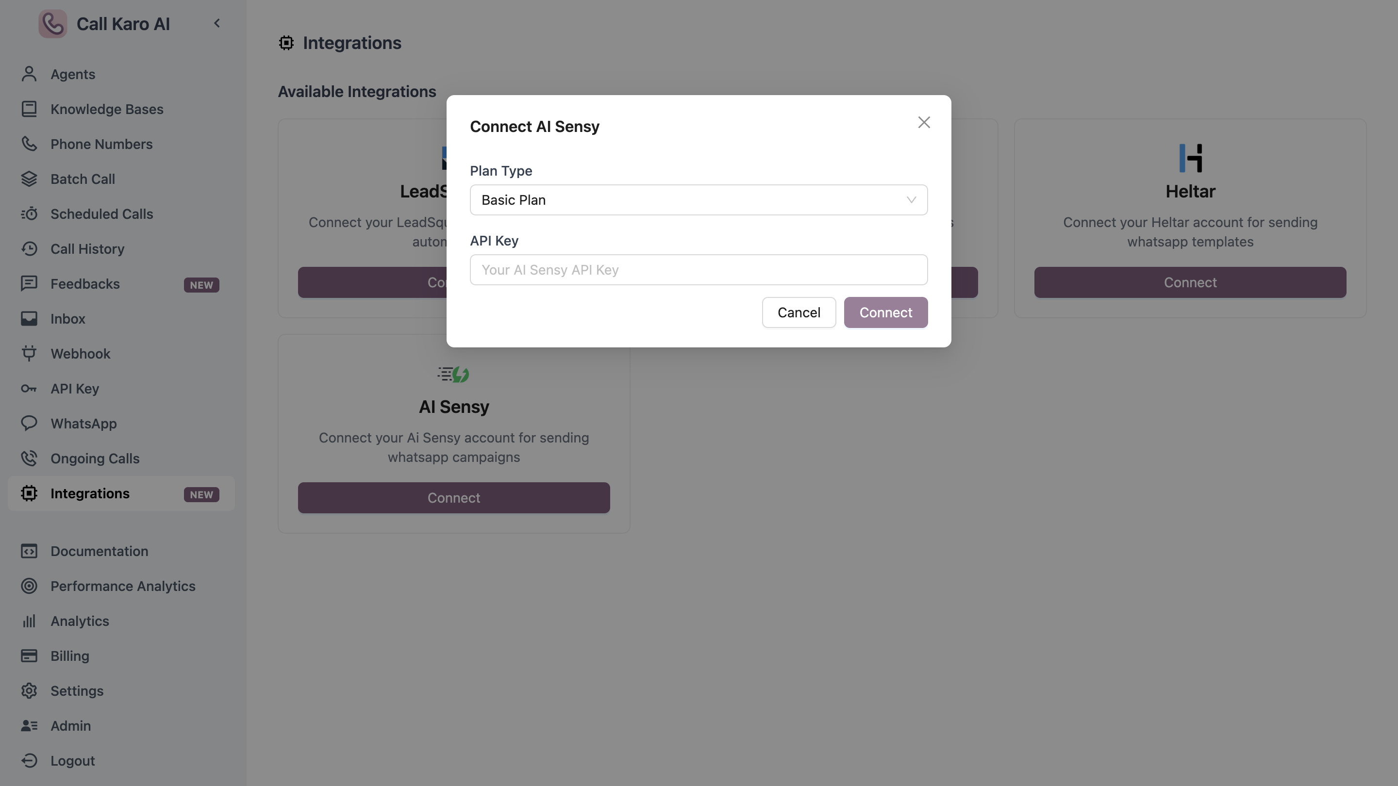 Connect AI Sensy - Basic Plan