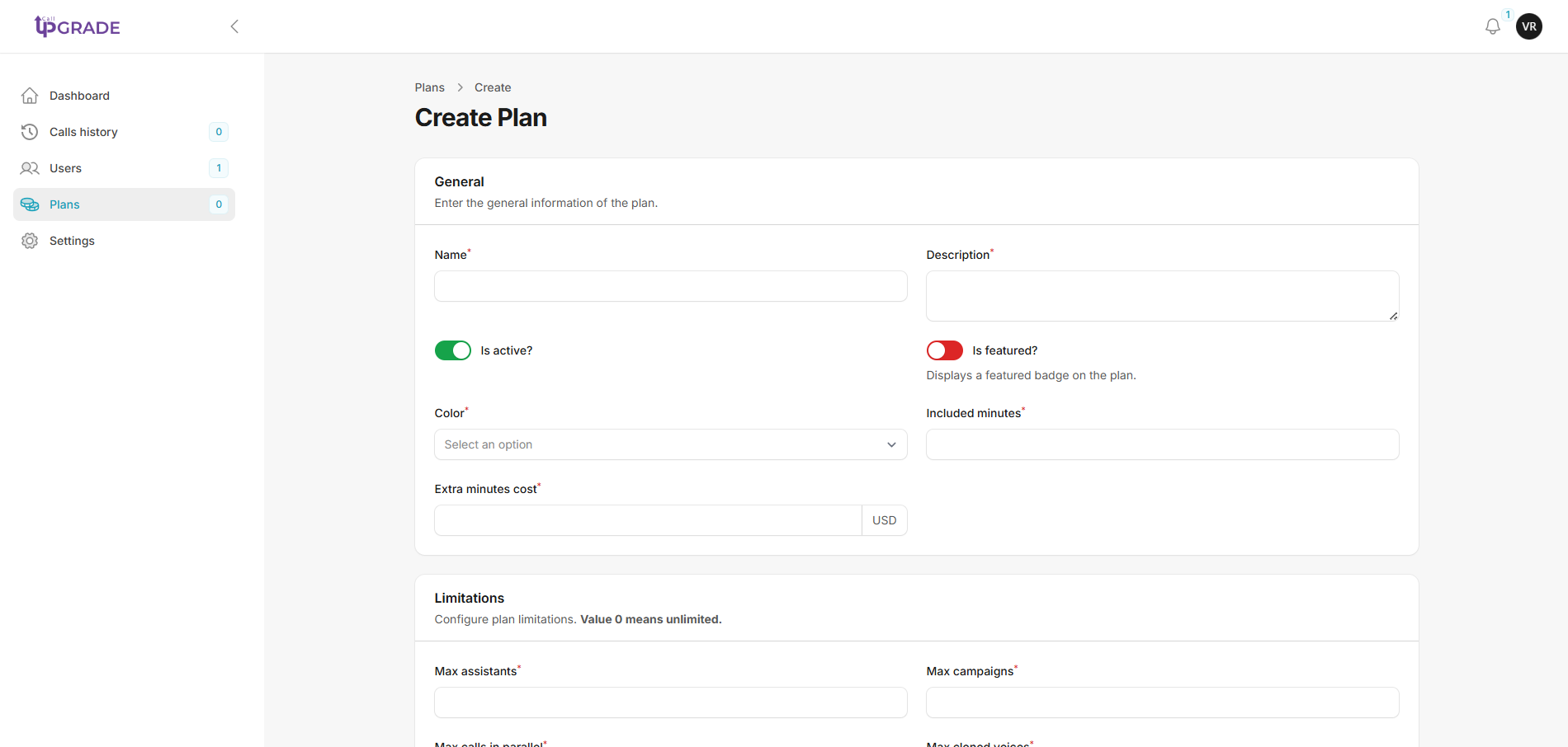 Plans & Pricing Section