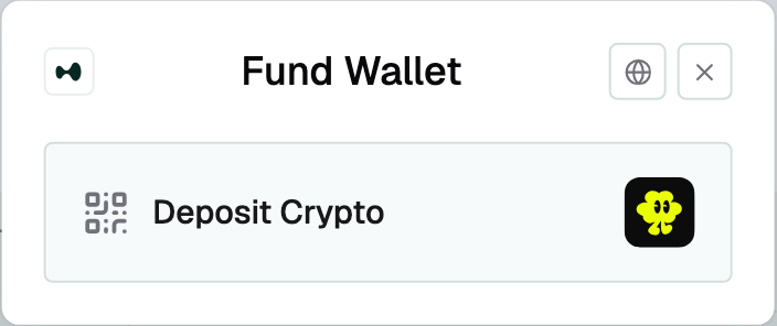 Picker with a single Deposit Crypto row and no tabs