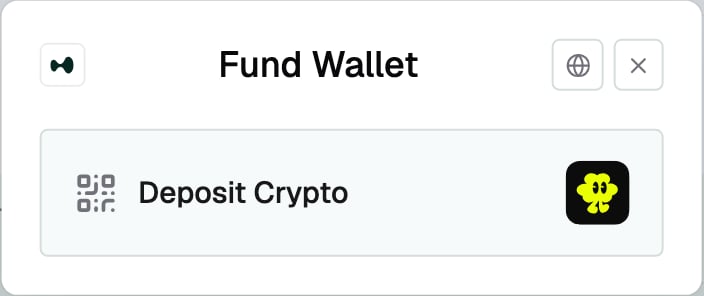Picker with a single Deposit Crypto row and no tabs