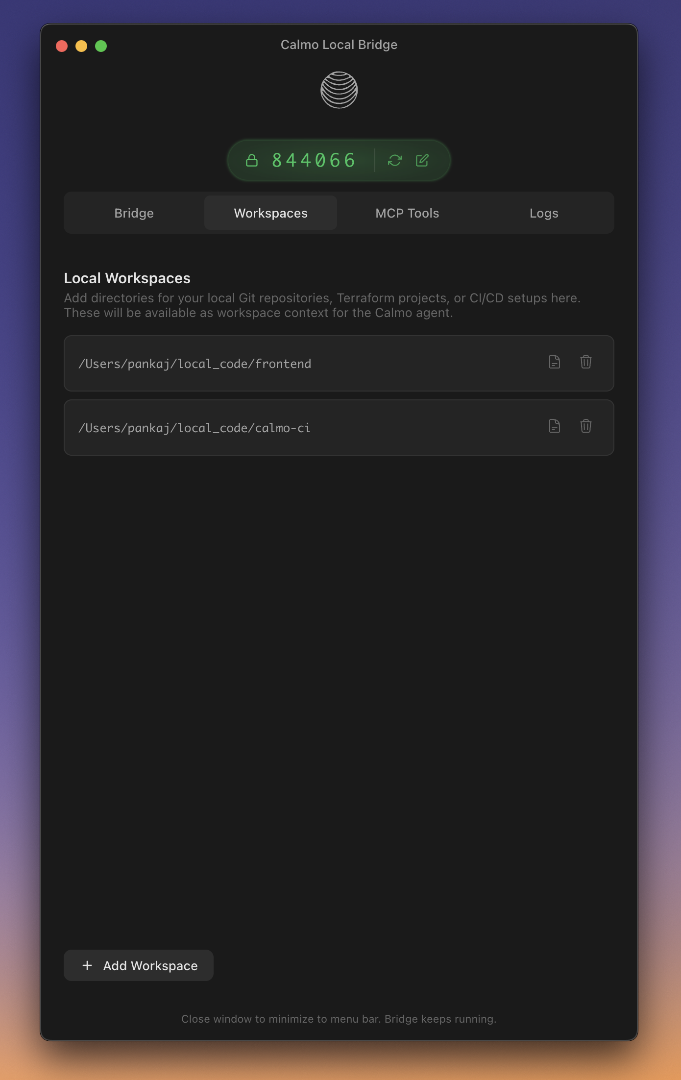 Local Workspaces configuration