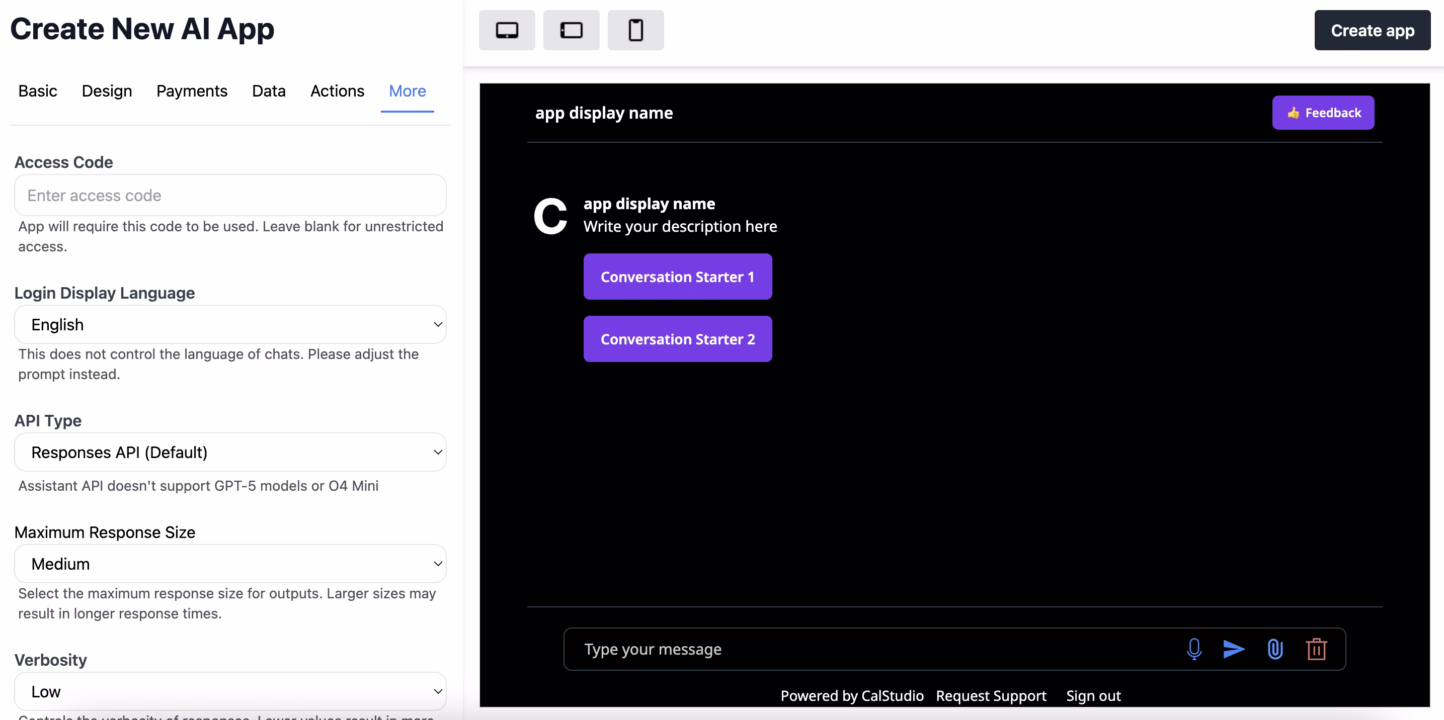 Access Code Configuration