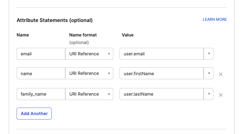 Okta SSO configuration step
