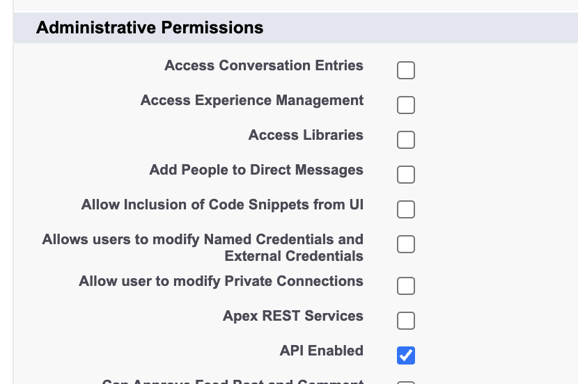 Enable API permission
