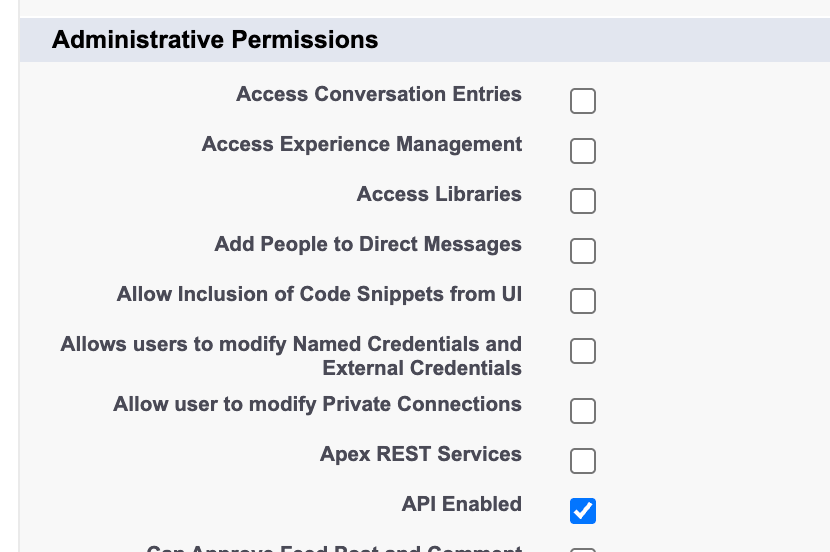 Enable API permission