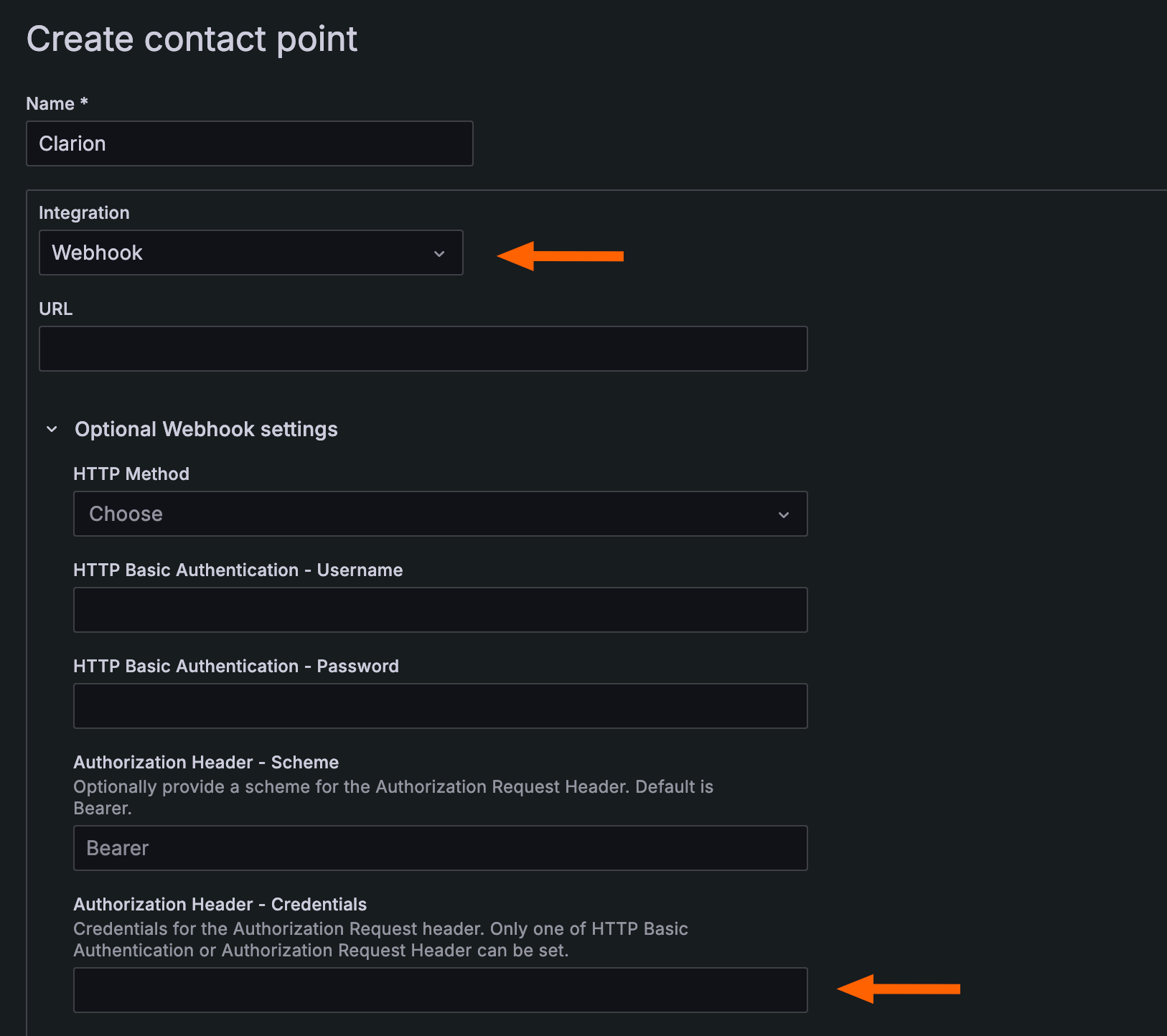 Create Contact Point