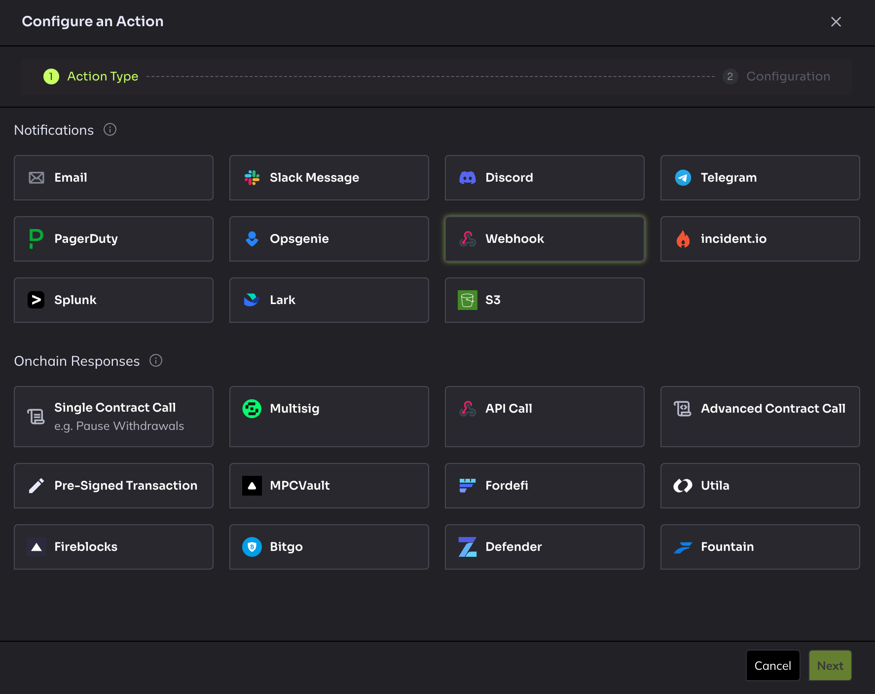 Add action in Hypernative