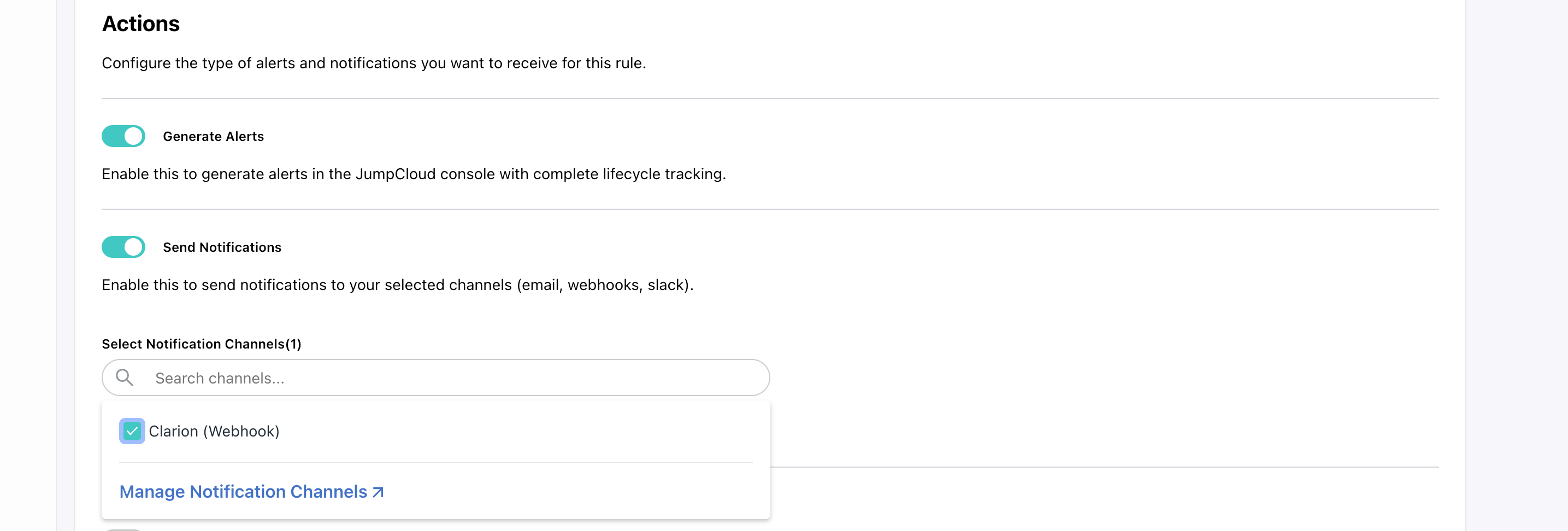 Insights Rule Actions