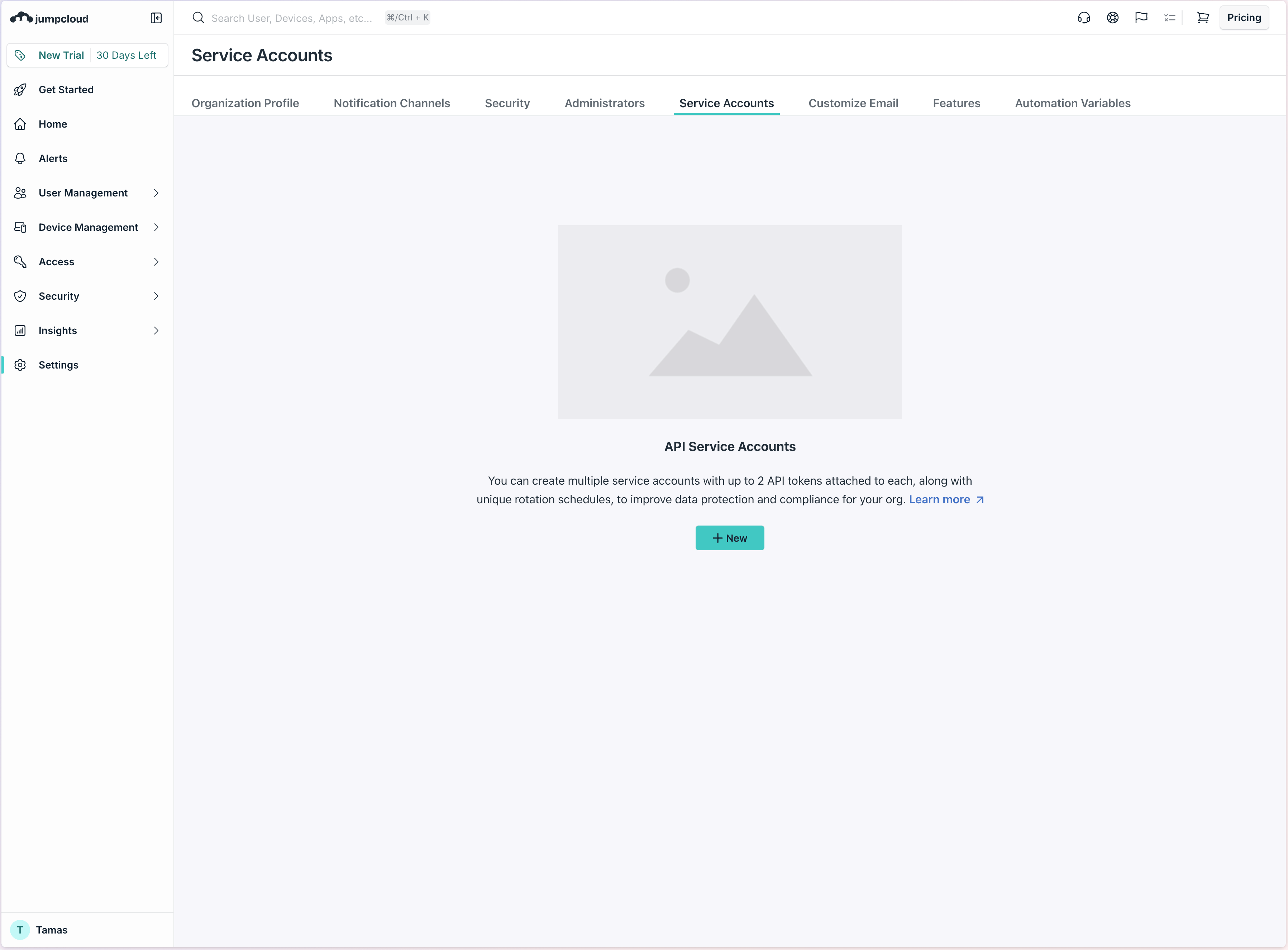Service Account Create