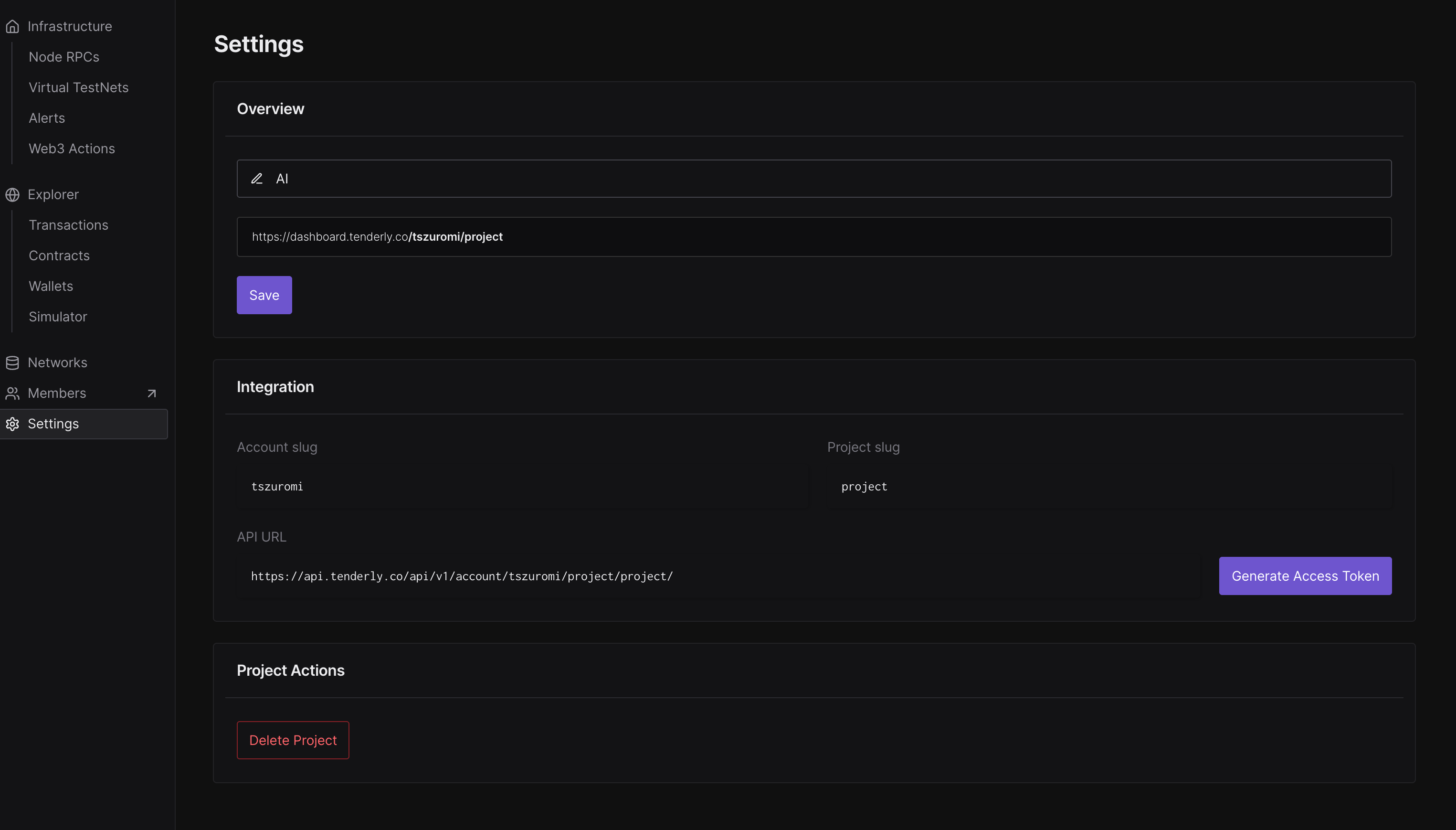 Settings Integrations