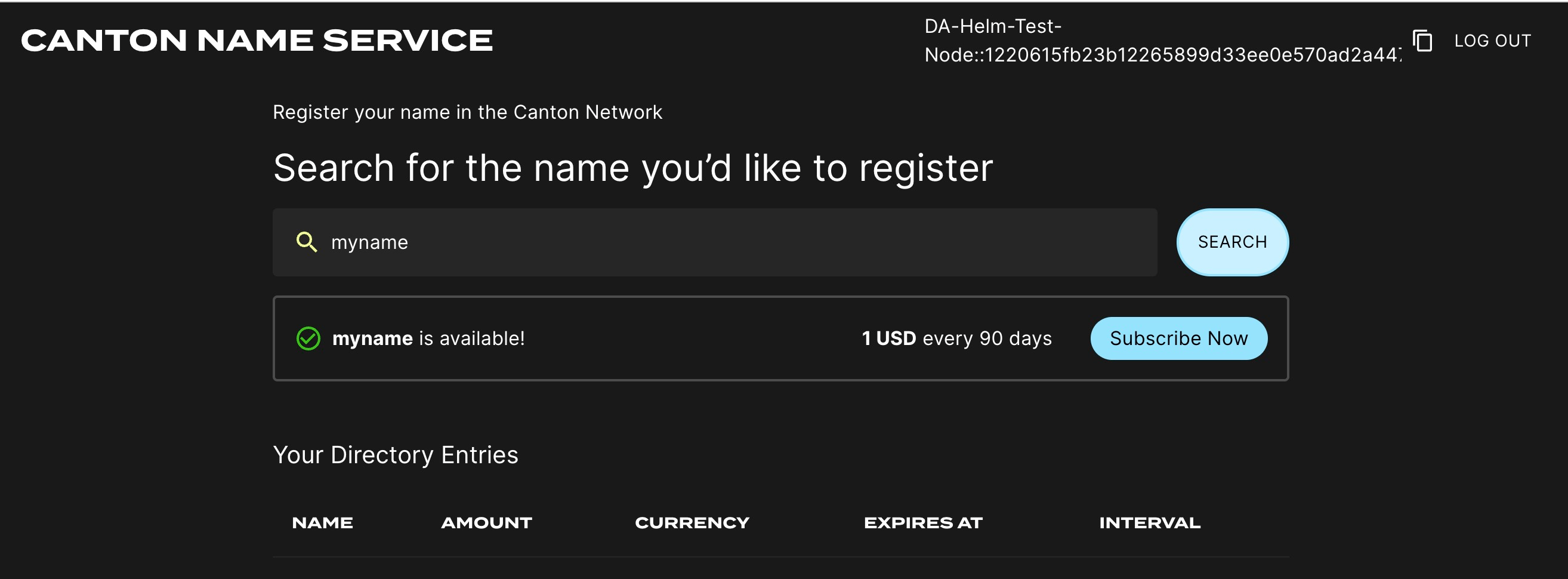 After logged in into the CNS UI