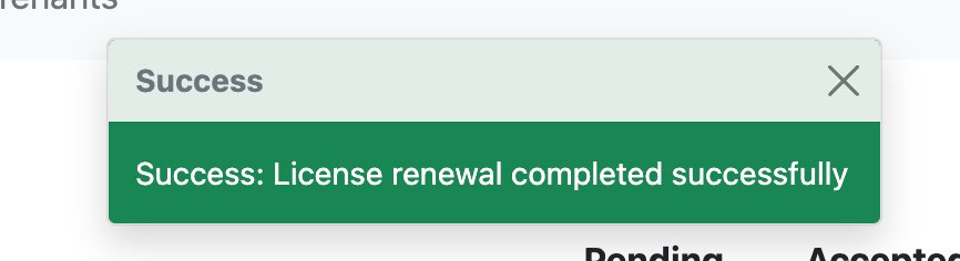 renewal success after payment