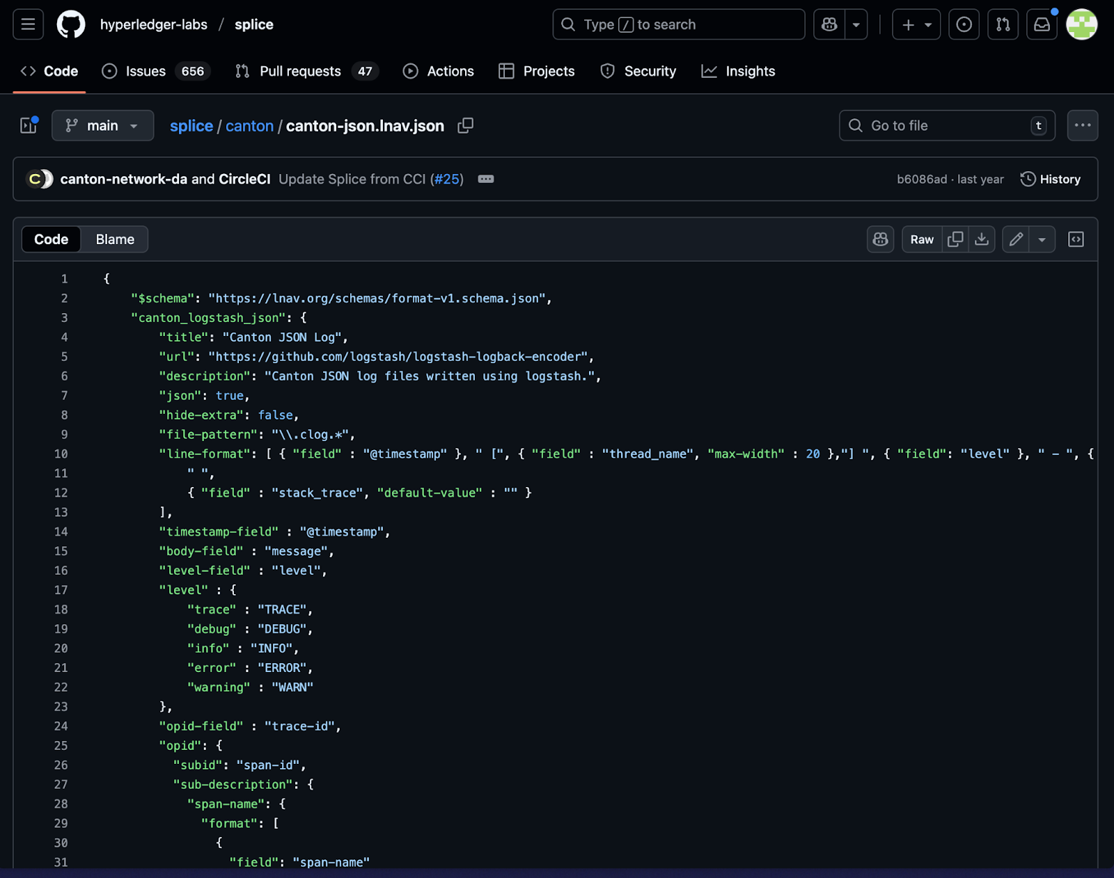Splice lnav format