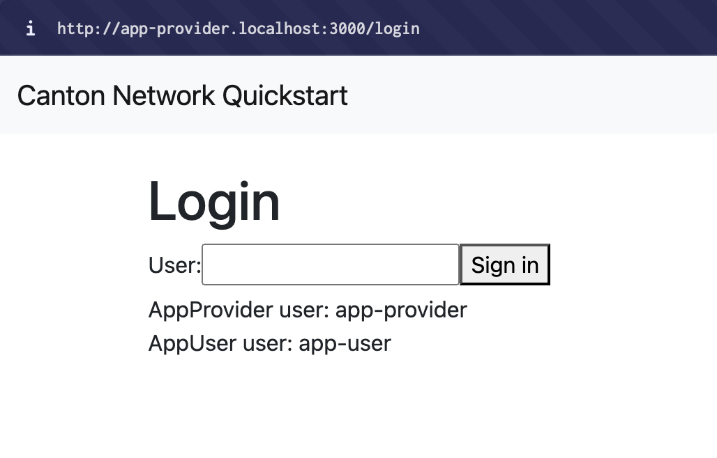 CN App Quickstart Login screen without Auth