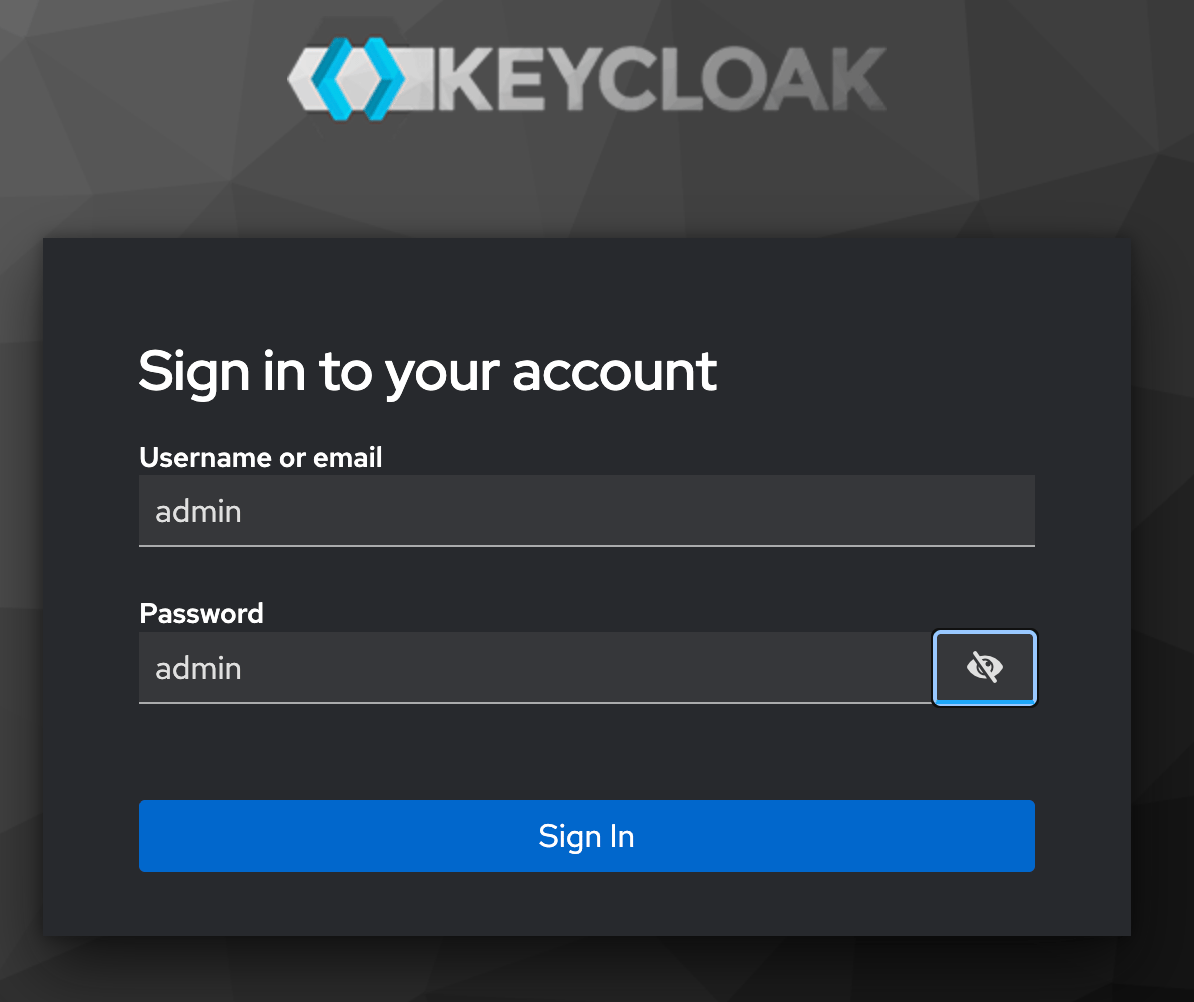 Keycloak admin GUI