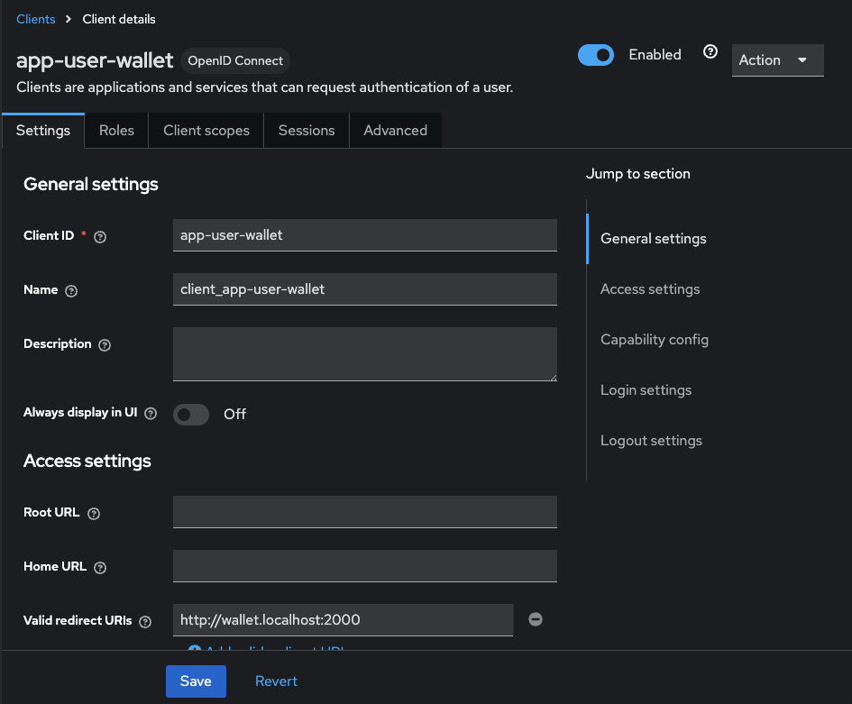 update user settings