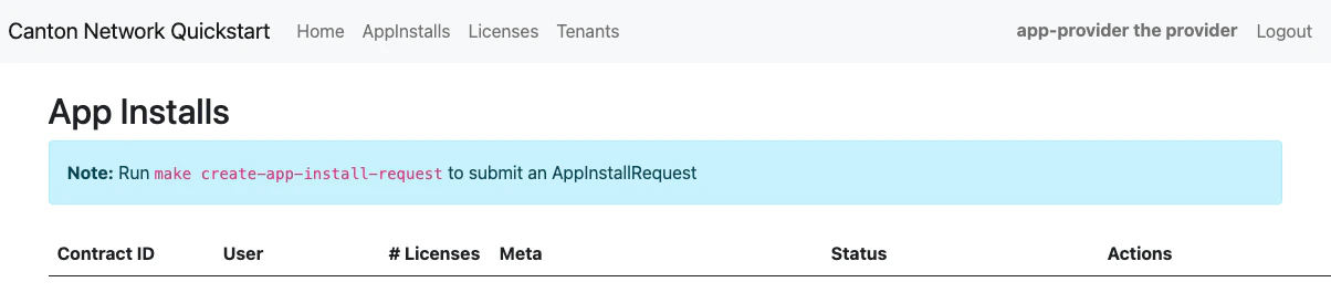App Installs view