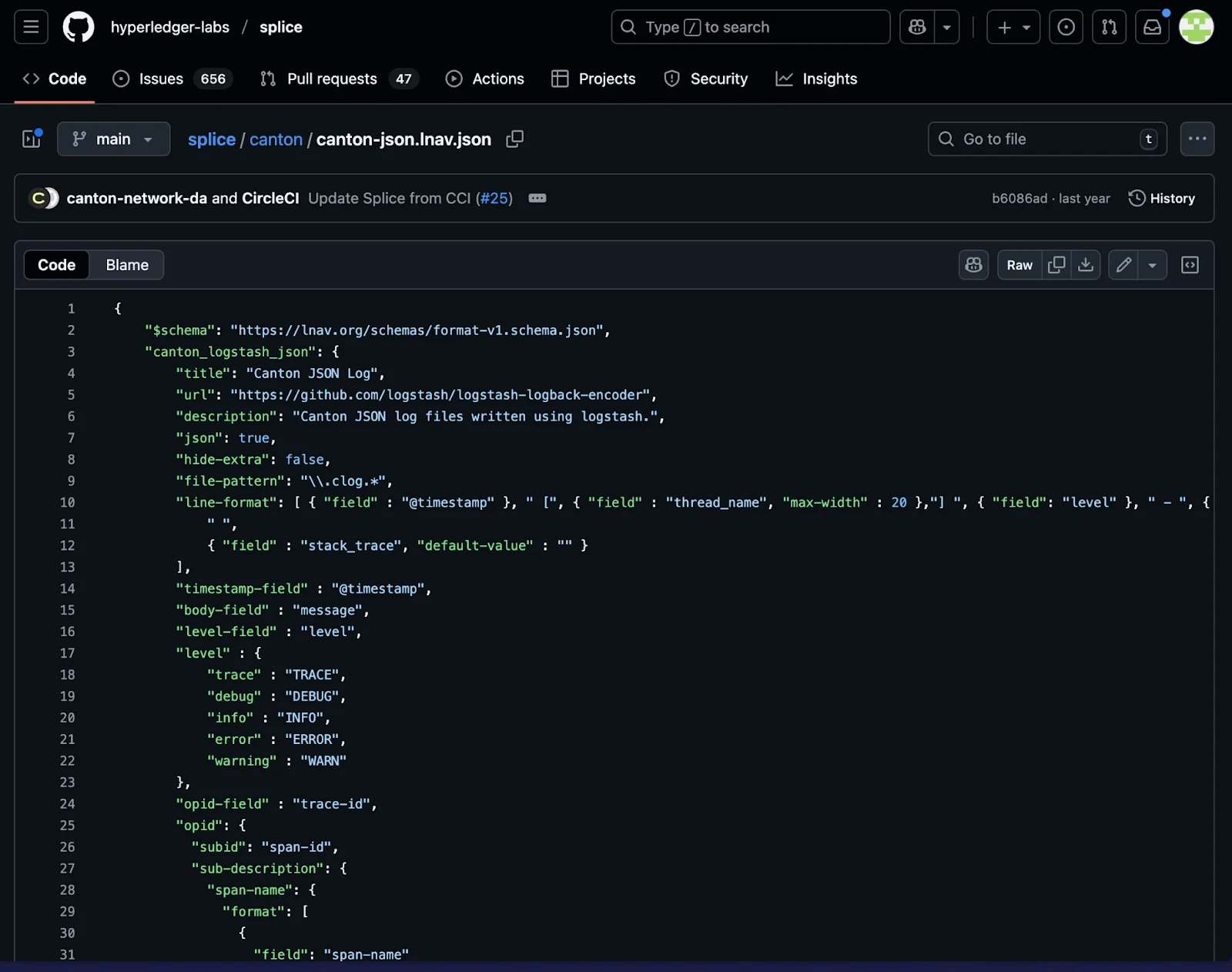 Splice lnav format