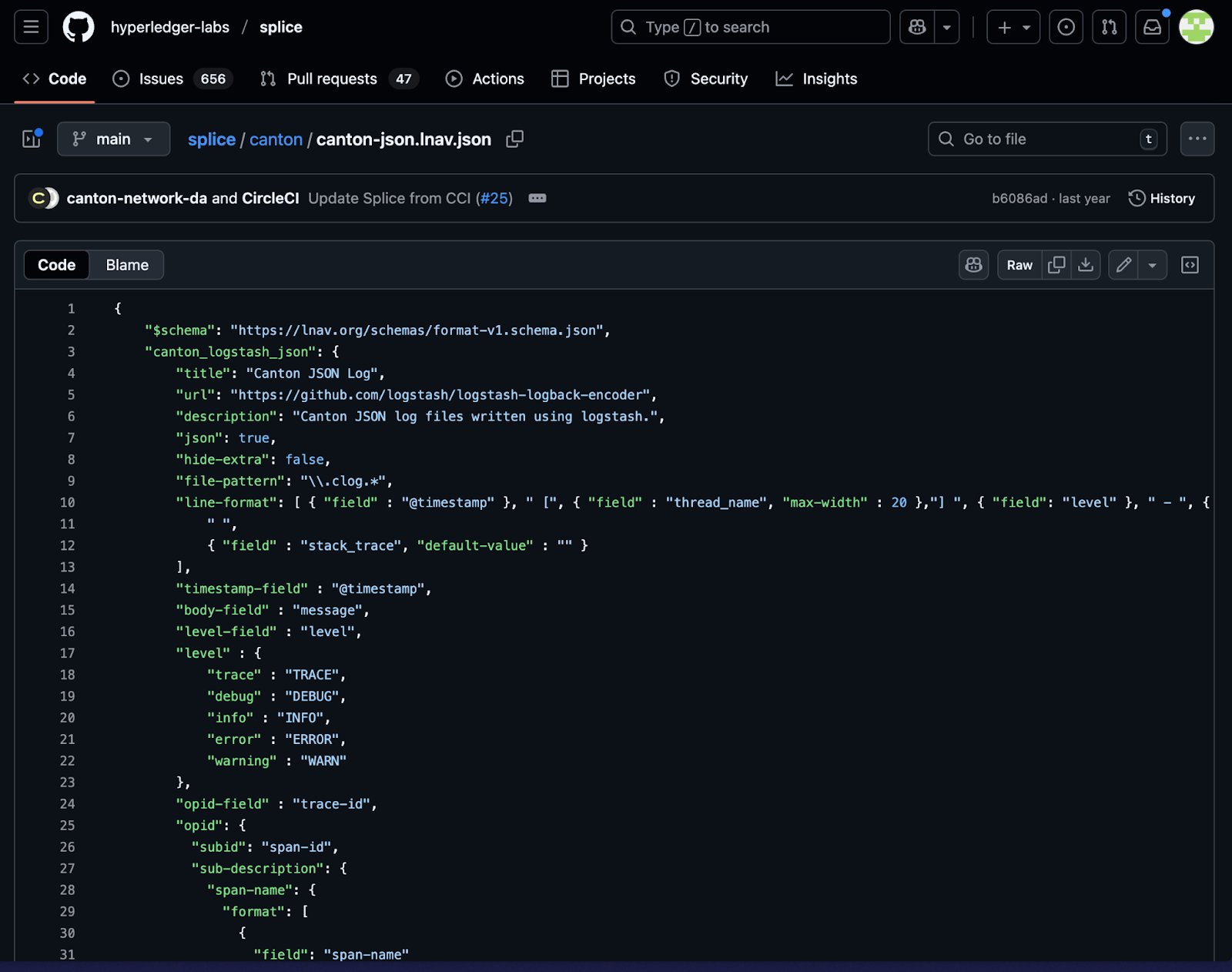 Splice lnav format