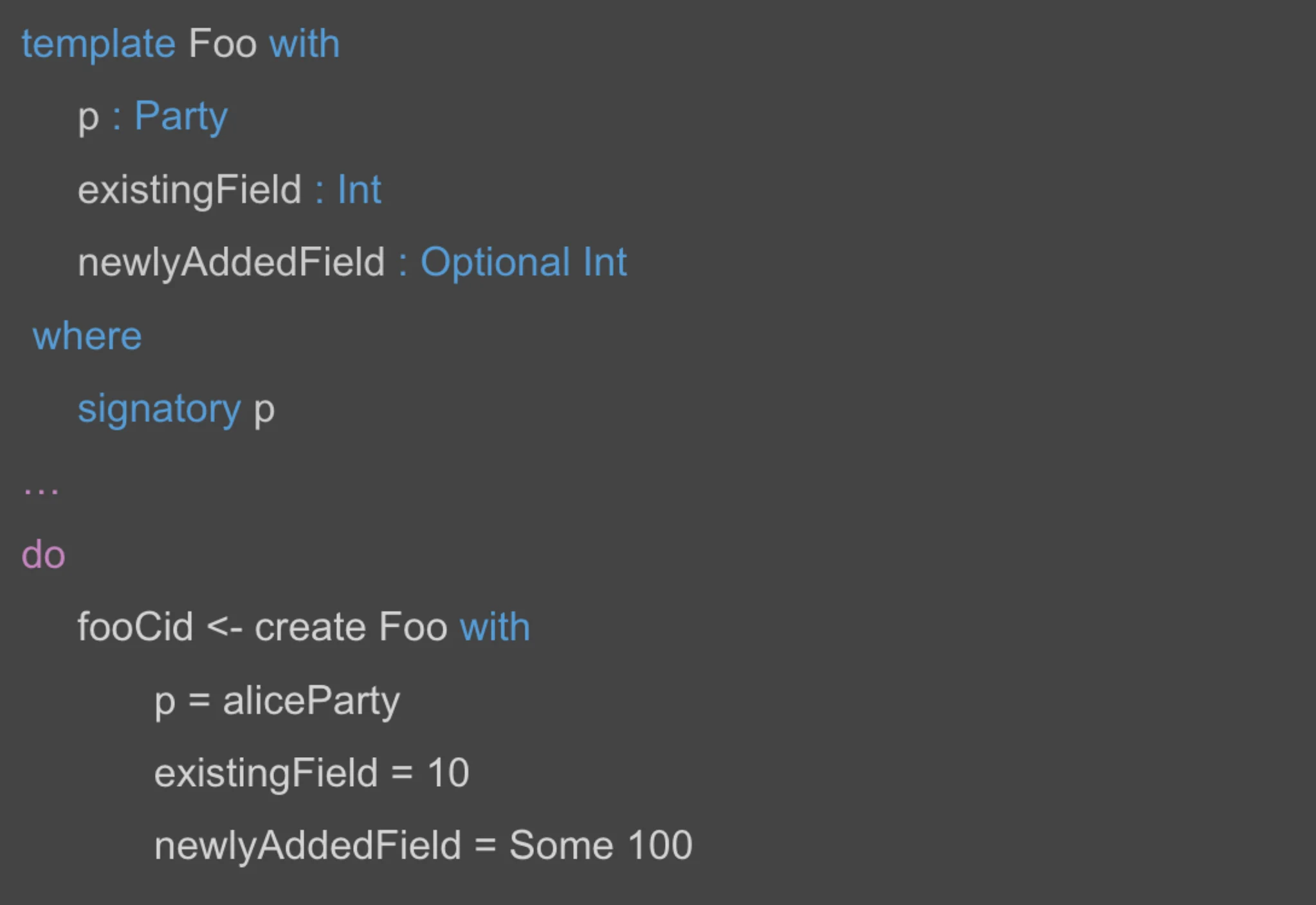 v2 Contract Created with a New Optional Field