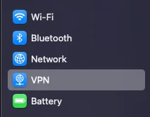 Mac OS VPN settings