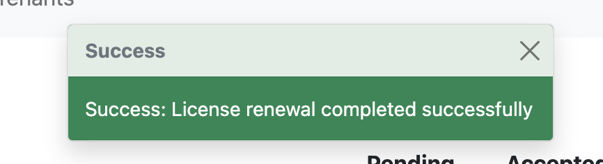renewal success after payment