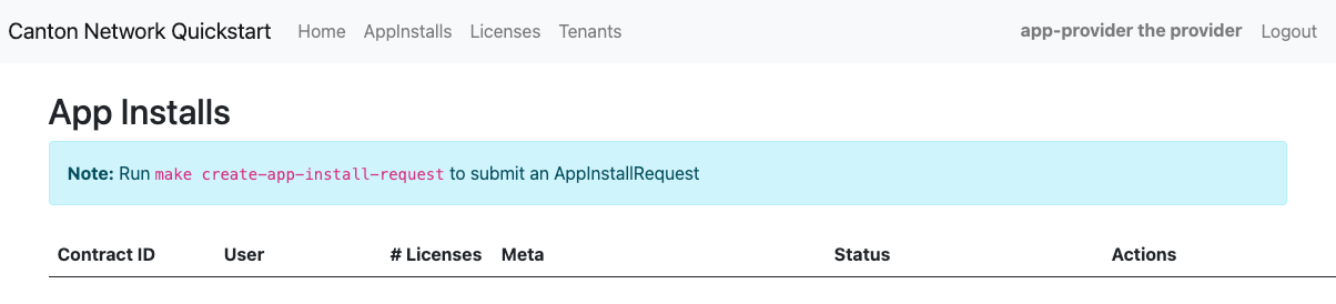 App Installs view