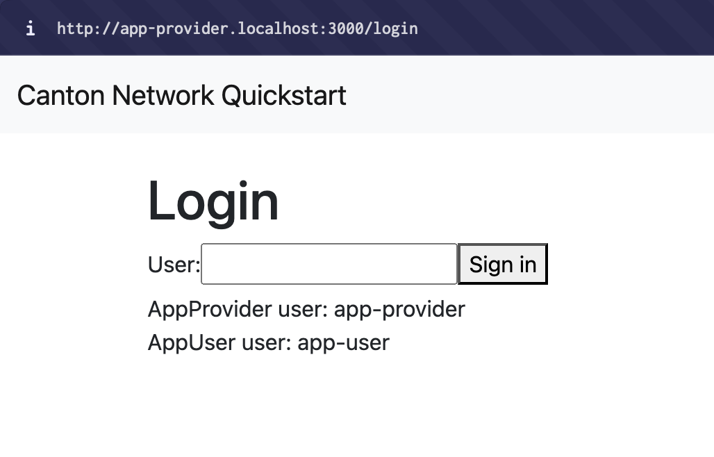 CN App Quickstart Login screen without Auth