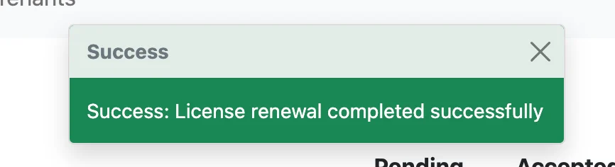 renewal success after payment