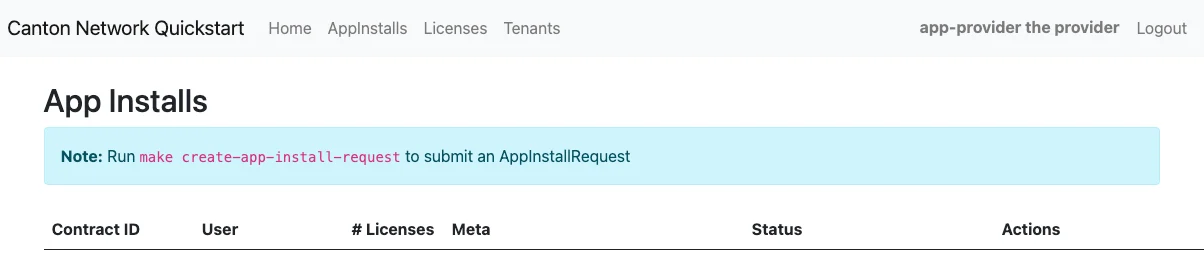 App Installs view