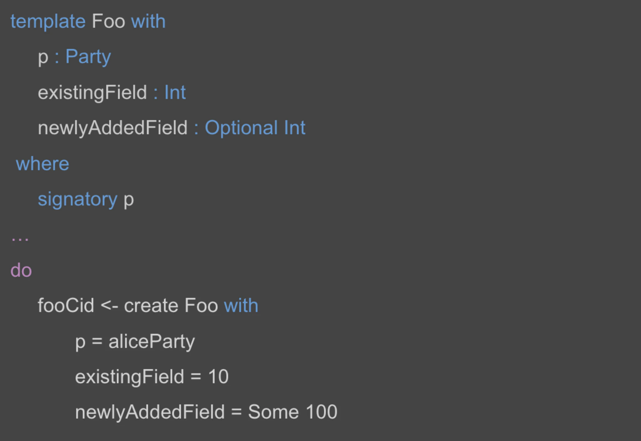 v2 Contract Created with a New Optional Field