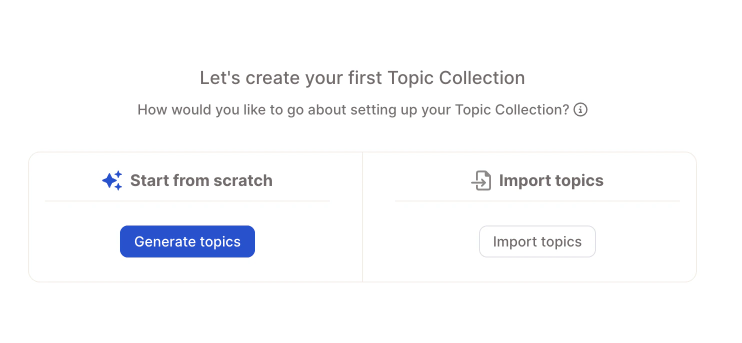 Topic generation options
