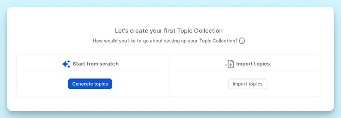 Topic generation options