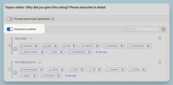 Sentiment configuration