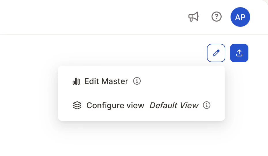 Core report structure: Master and Views