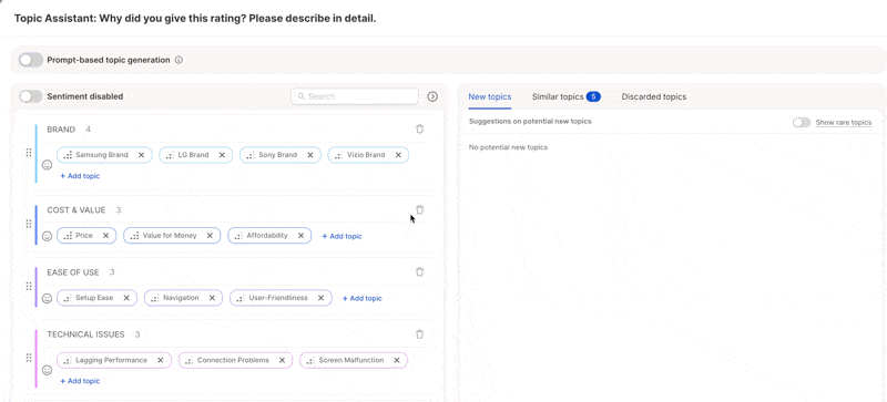 Sentiment configuration