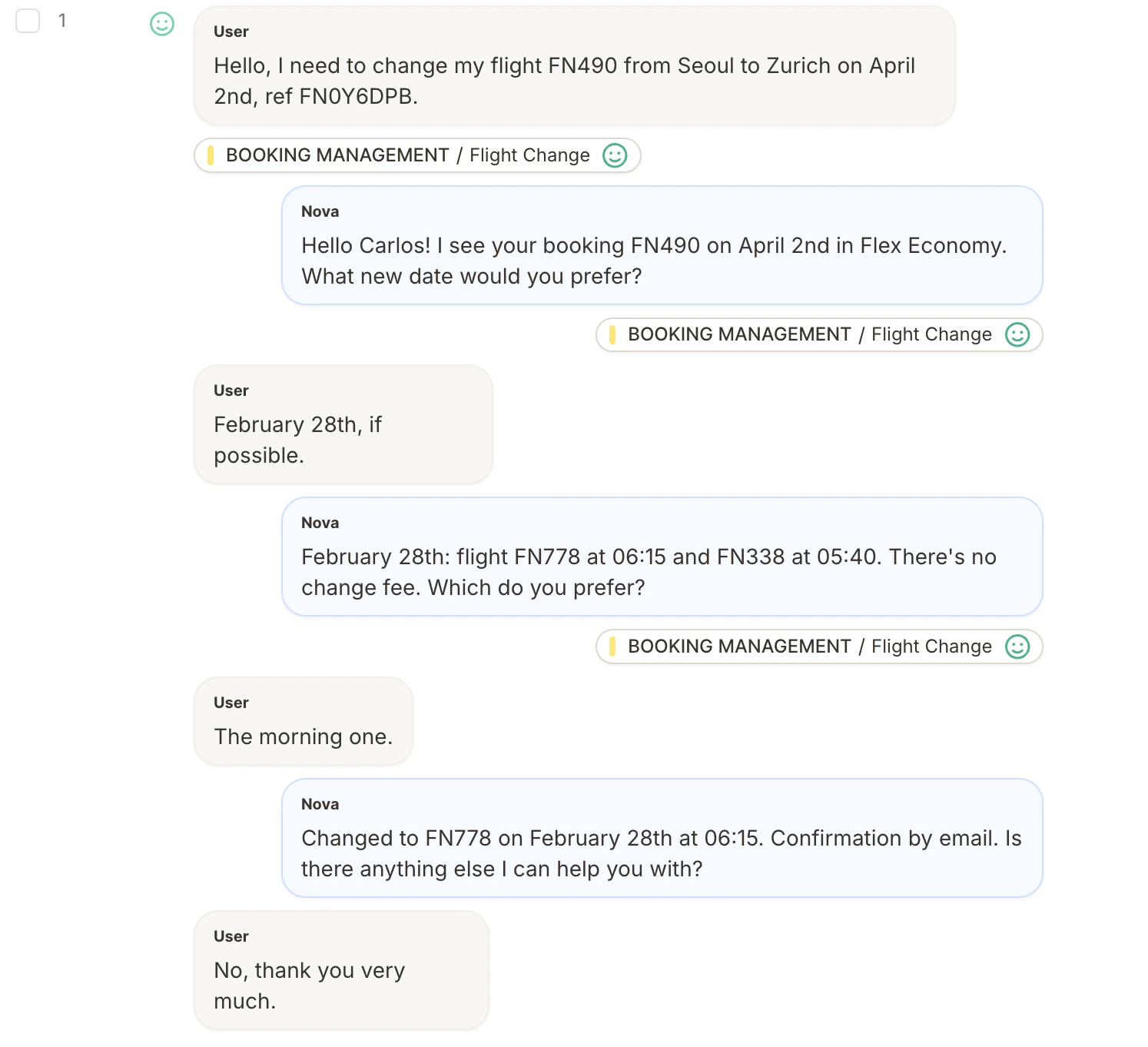 Chat conversation view