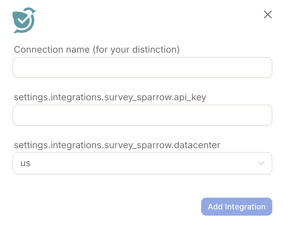SurveySparrow connection form