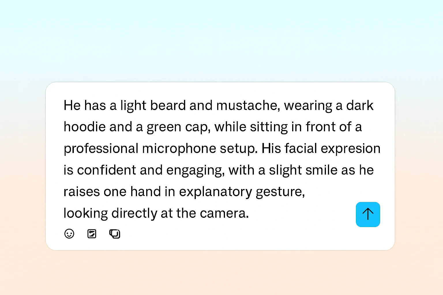 Captions Mirage prompt guide illustration for writing effective actor and background descriptions