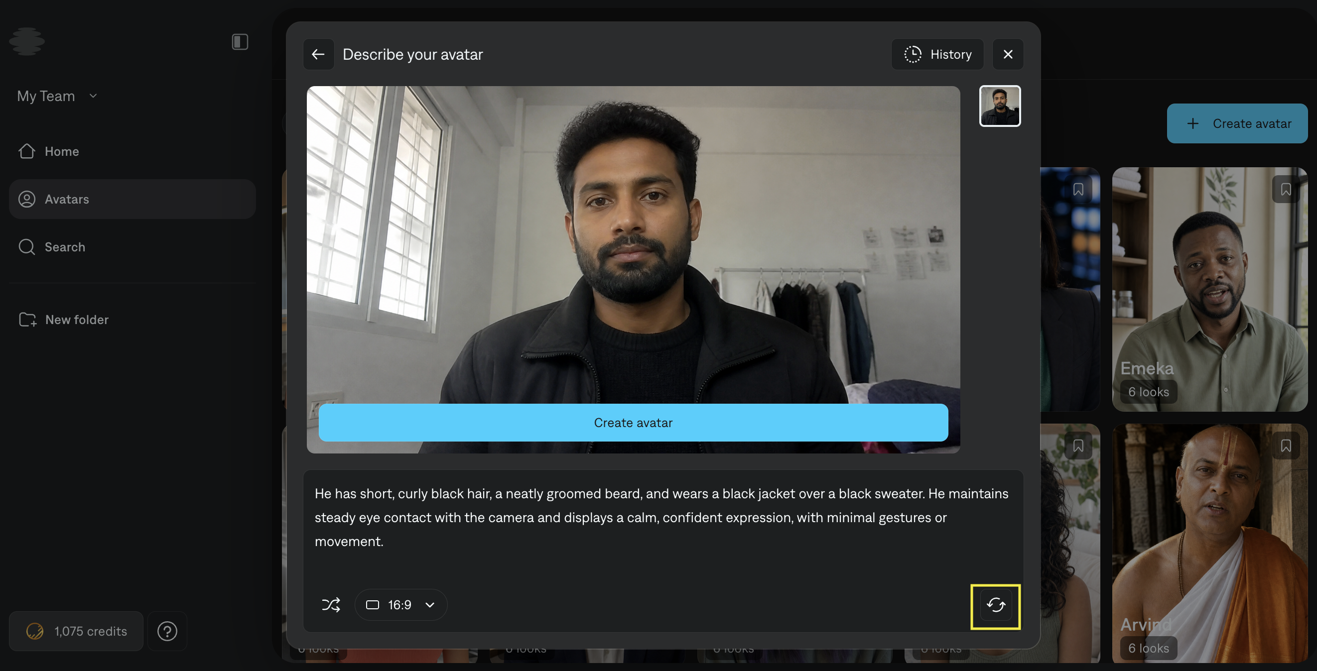 Choosing one of two generated actors after submitting a prompt